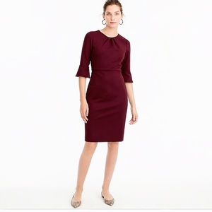 J. Crew Bell-Sleeve Sheath in Stretch Ponte